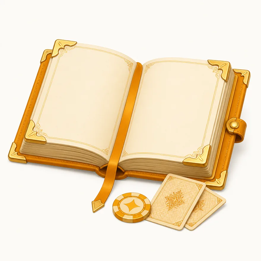 Open rulebook with cards — Spin Boss