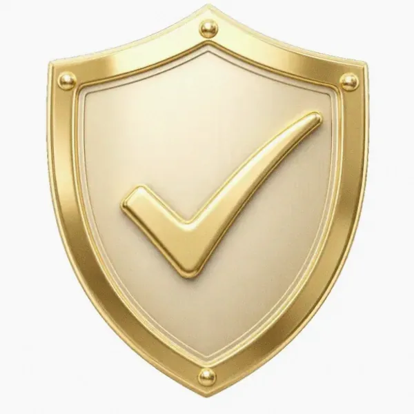 Checkmark shield — Spin Boss