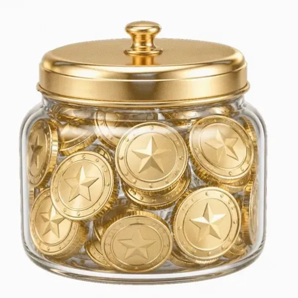Coin-filled jar — Spin Boss