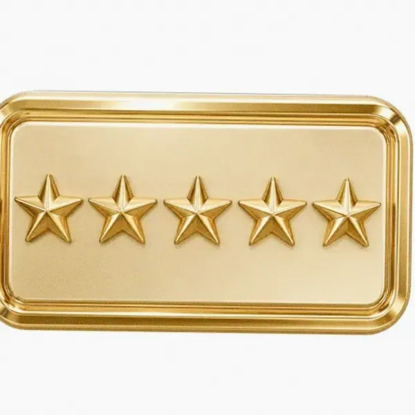 Five-star rating plaque — Spin Boss