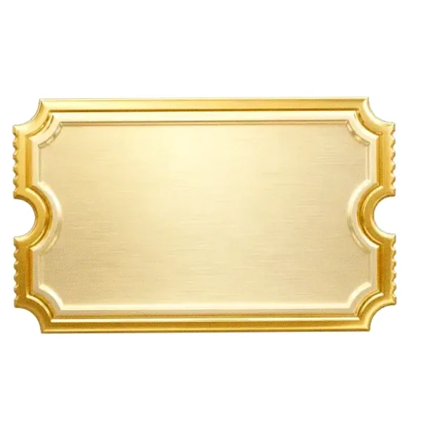 Blank ticket plaque — Spin Boss
