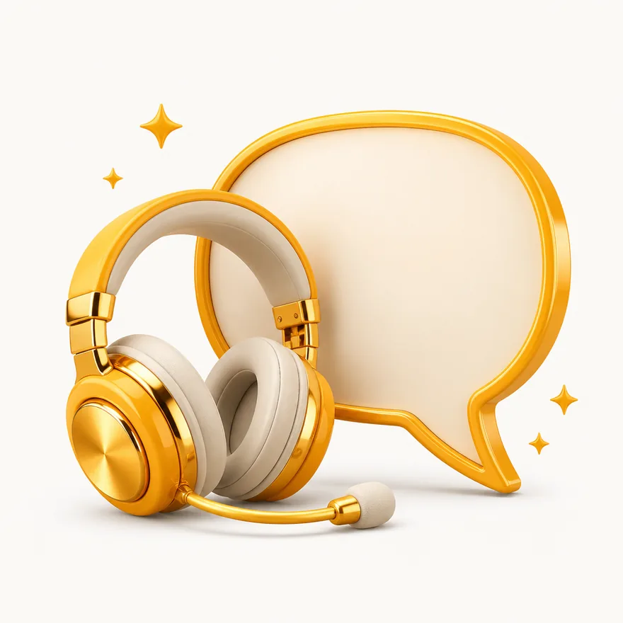 Headset with speech bubble — Spin Boss