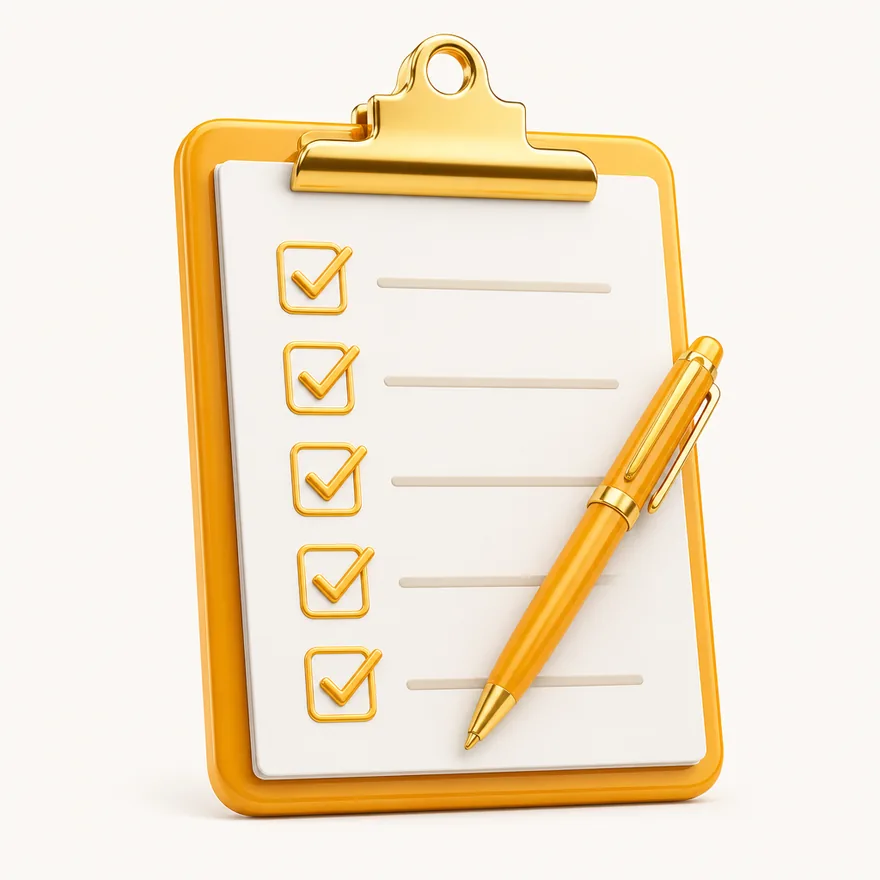 Clipboard checklist — Spin Boss
